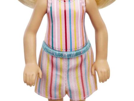 Barbie Chelsea Doll (6-inch Blonde) Wearing Skirt with Striped Print and Pink Boots Fashion