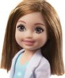 Barbie Chelsea Can Be Playset with Brunette Chelsea Doctor Doll (6-in), Clipboard, EKG Reader, Band-aid Stickers,2 Medical Tools, Teddy Bear Supply