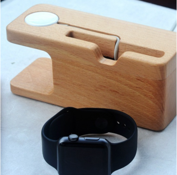 Bamboo Charging Stand Cradle Holder for  iWatch iPhone Online Sale