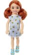 Barbie Chelsea Doll (Red Hair) Wearing Bumblebee & Flower-Print Dress and Blue Sandals Online Sale