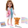 Barbie Chelsea Can Be Playset with Brunette Chelsea Doctor Doll (6-in), Clipboard, EKG Reader, Band-aid Stickers,2 Medical Tools, Teddy Bear Supply