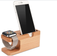 Bamboo Charging Stand Cradle Holder for  iWatch iPhone Online Sale