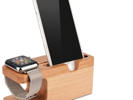 Bamboo Charging Stand Cradle Holder for  iWatch iPhone Online Sale