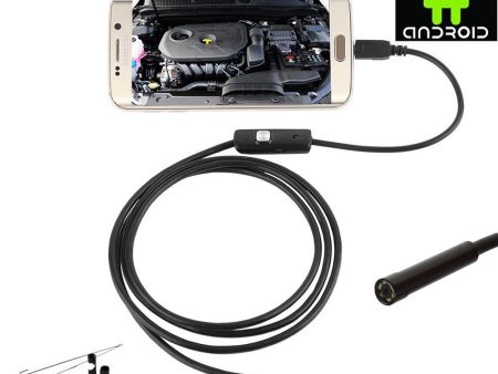 Wire Endoscope Waterproof Borescope Inspection Camera for Smartphone 5.5mm 6 LED 1M For Sale