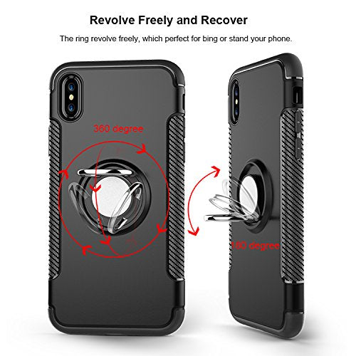 iPhone X Case Ring Holder Kickstand Function 360 Degree Rotating Ring Holder Grip Case TPU Fashion