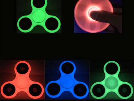 Glow in the Dark Luminous Fidget Hand Finger Tri Spinner Stress Toy Colors Fashion