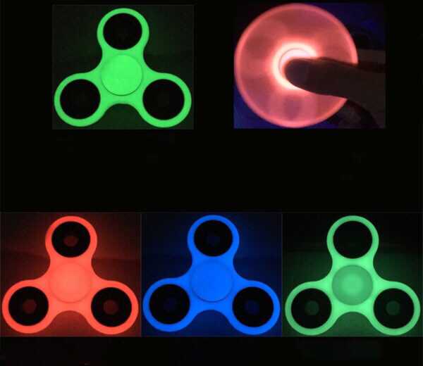 Glow in the Dark Luminous Fidget Hand Finger Tri Spinner Stress Toy Colors Fashion