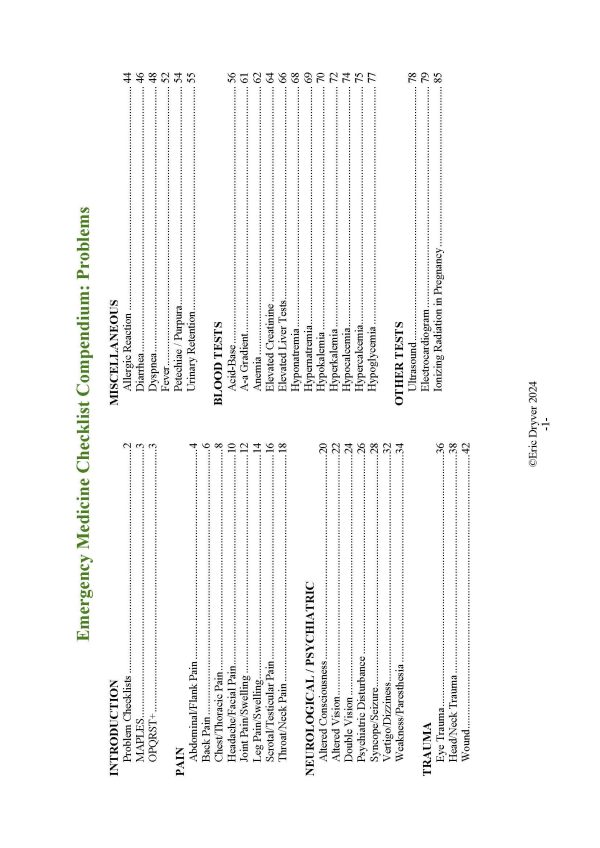 Emergency Medicine Checklist Compendium Discount